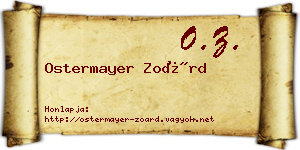 Ostermayer Zoárd névjegykártya